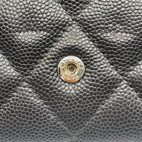 Authentic CHANEL CC Classic Caviar Flap Wallet Chain Shoulder Crossbody Black - Picture 12 of 16